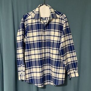 Men's Twenty X Blue and White Plaid Button Down Shirt size XL